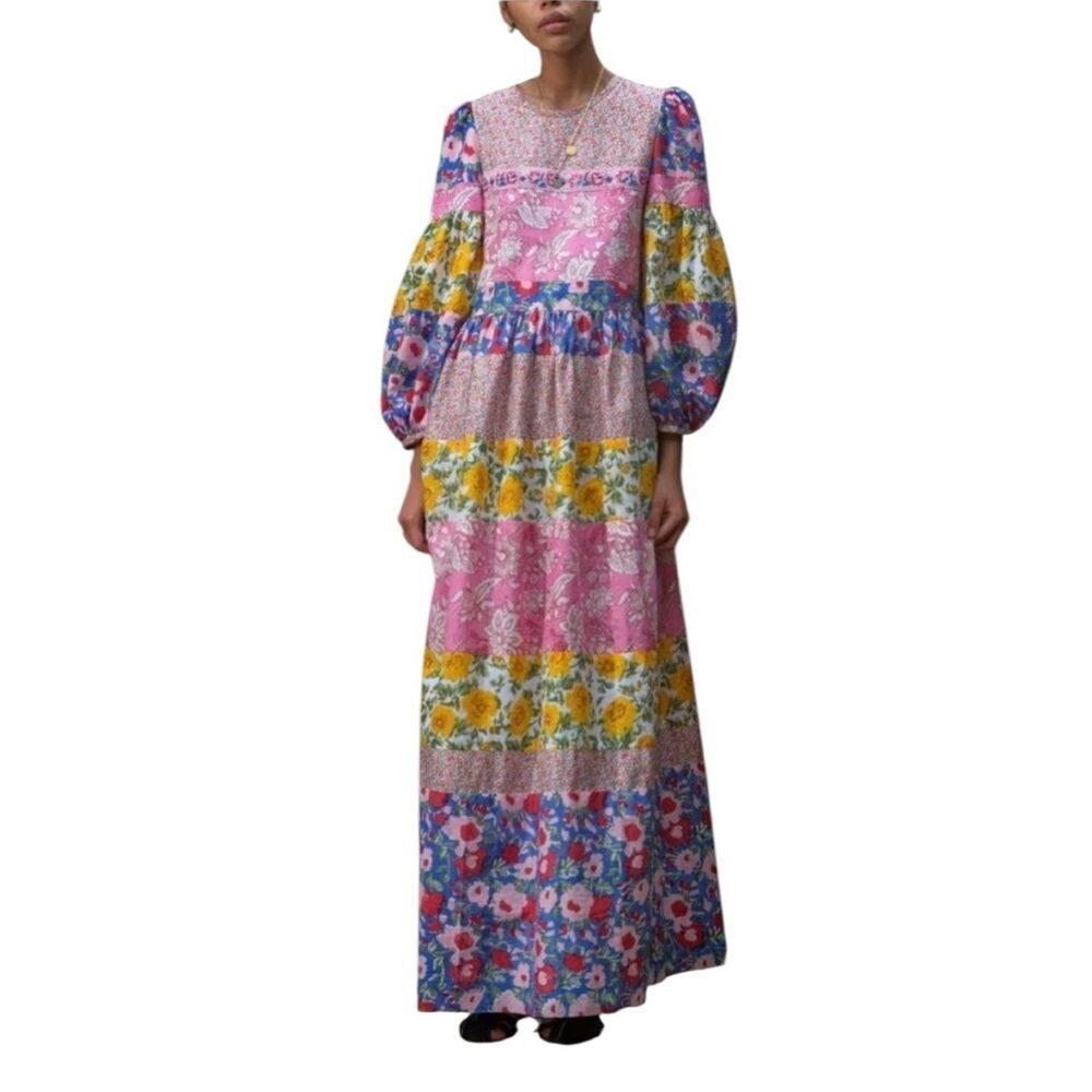 Alix of Bohemia Women's Jemima Patchwork Dress in Multi Small